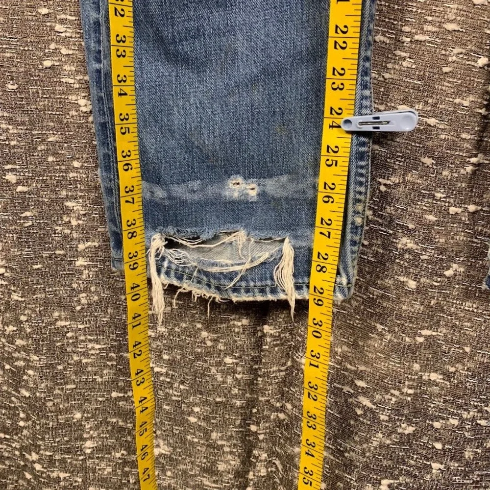 Polo Ralph Lauren Distressed Classic Fit Jeans Blue Denim 39x30 Mens Frayed
